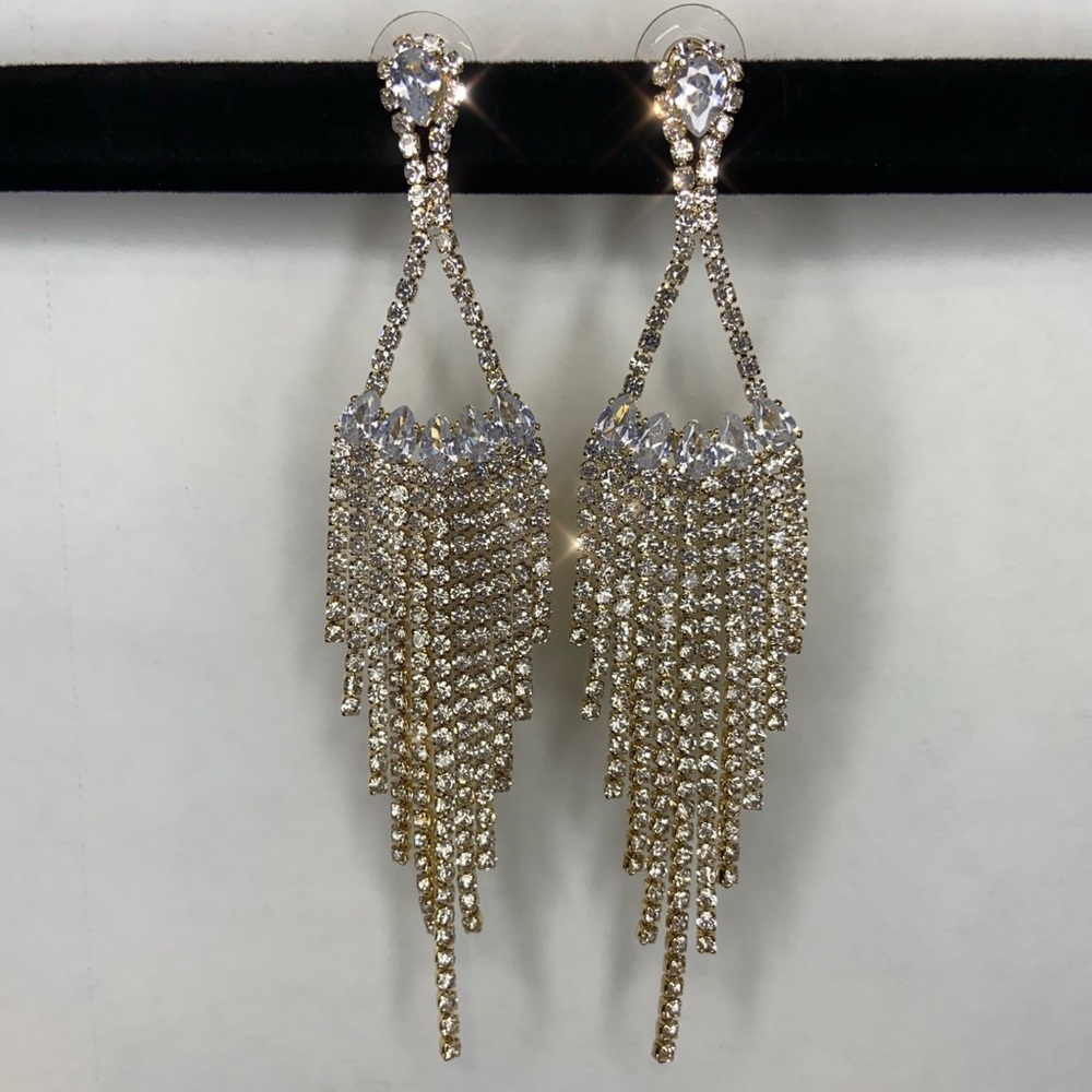 Embellished Statement Drop Earrings
